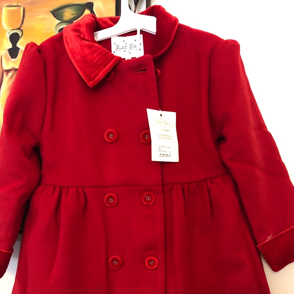 Velvet trim double breasted coat